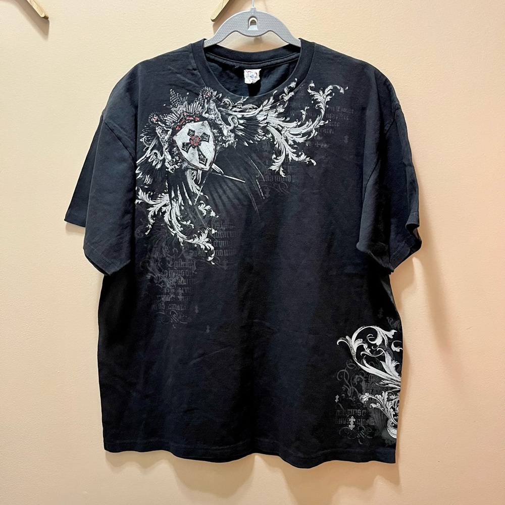 Y2K Vintage Gothic Affliction Style Men’s T Shirt Size XL